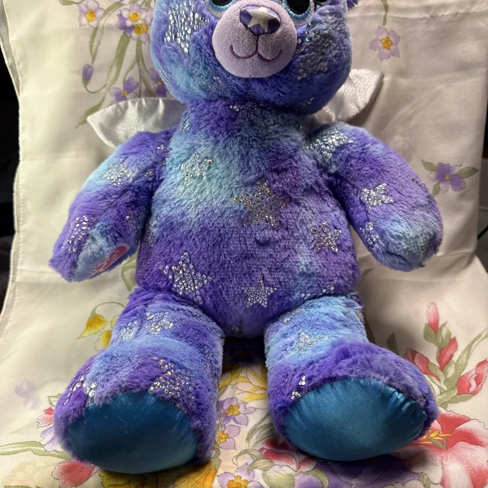 Build A Bear Starbright Bear Silver Stars Wings Magic Sound Light‎ Up Plush 17